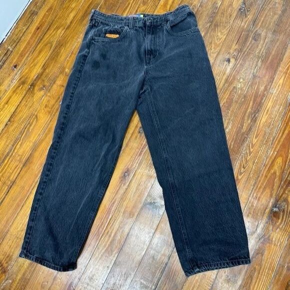 Empyre Relax Jeans Mens 33x29 Black Denim Relaxed Baggy Straight Leg Skate Pants - Picture 1 of 14